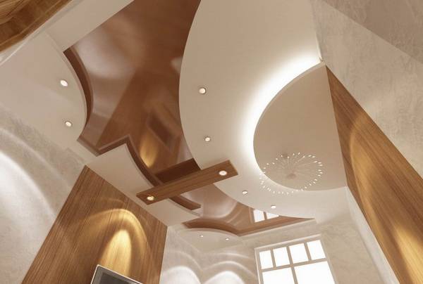 Красивый потолок из гипсокартона: дизайн, фото с фото