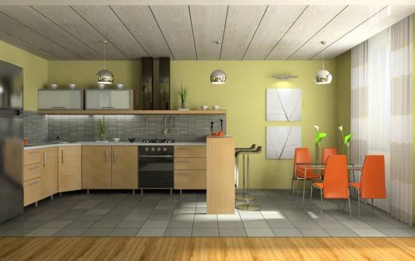 Идеи дизайна отделки кухни пластиковыми панелями - фото
