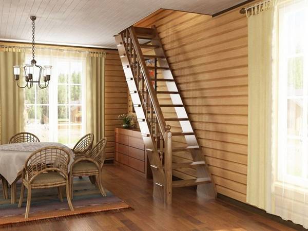 Компактная лестница на второй этаж для маленького дома: 4 вида - фото