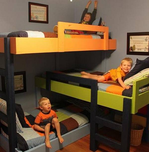 Кровать для троих детей: 6 правил выбора мебели - фото