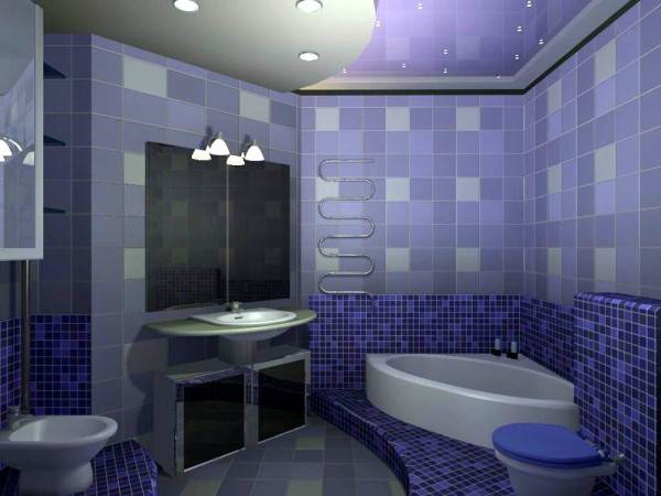 Отделка ванных Стены, пол, потолок Плитка, пластиковые панели, дерево, крас ... - фото