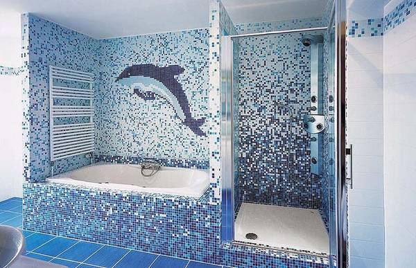 Идеи дизайна для ванной комнаты с использованием плитки-мозаики - фото