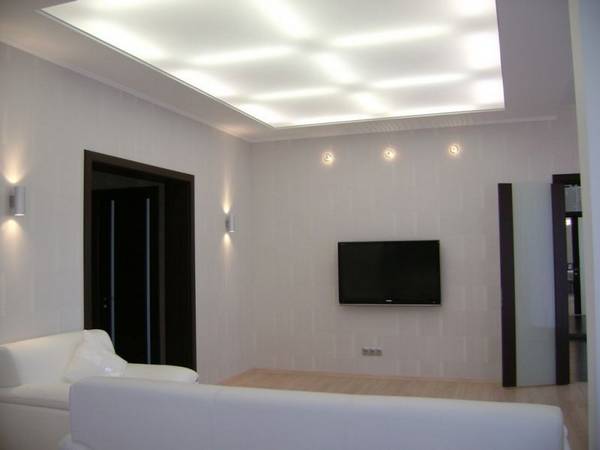 Дизайнерские задумки или подсветка натяжного потолка светодиодной лентой изнутри с фото