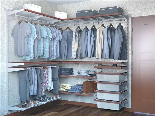 Функциональные сетчатые гардеробные системы: 6 составных элементов с фото