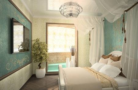 Бирюзовая спальня  украшение любого дома и 6 нюансов цвета с фото