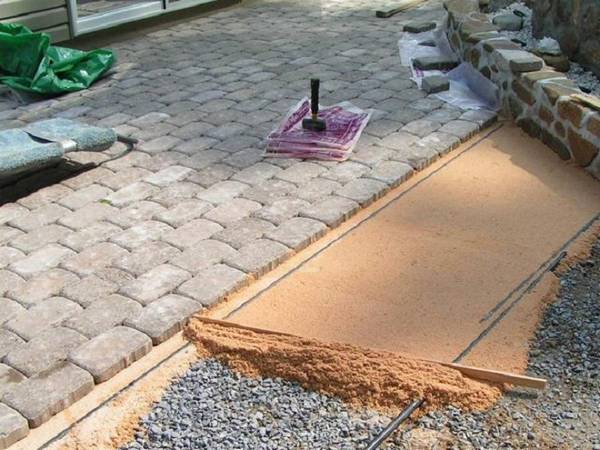 Укладка тротуарной плитки на песок: правильная технология - фото