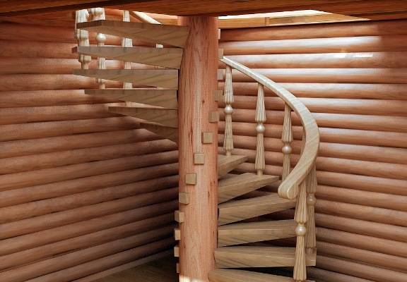 Винтовая лестница своими руками из дерева: чертежи и 6 материалов - фото